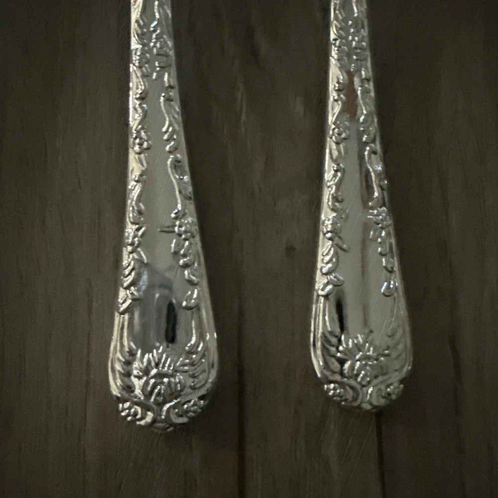Wm Rogers & Son Silverplated Enchanted‎ Rose Teaspoons - Set of 6